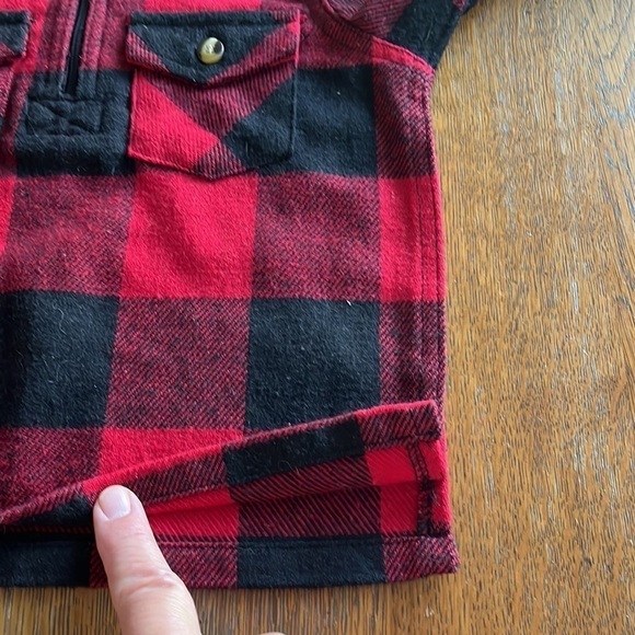 Lil Hickory 3/4 zip pullover buffalo red and black plaid 18 months front pockets - Picture 9 of 12